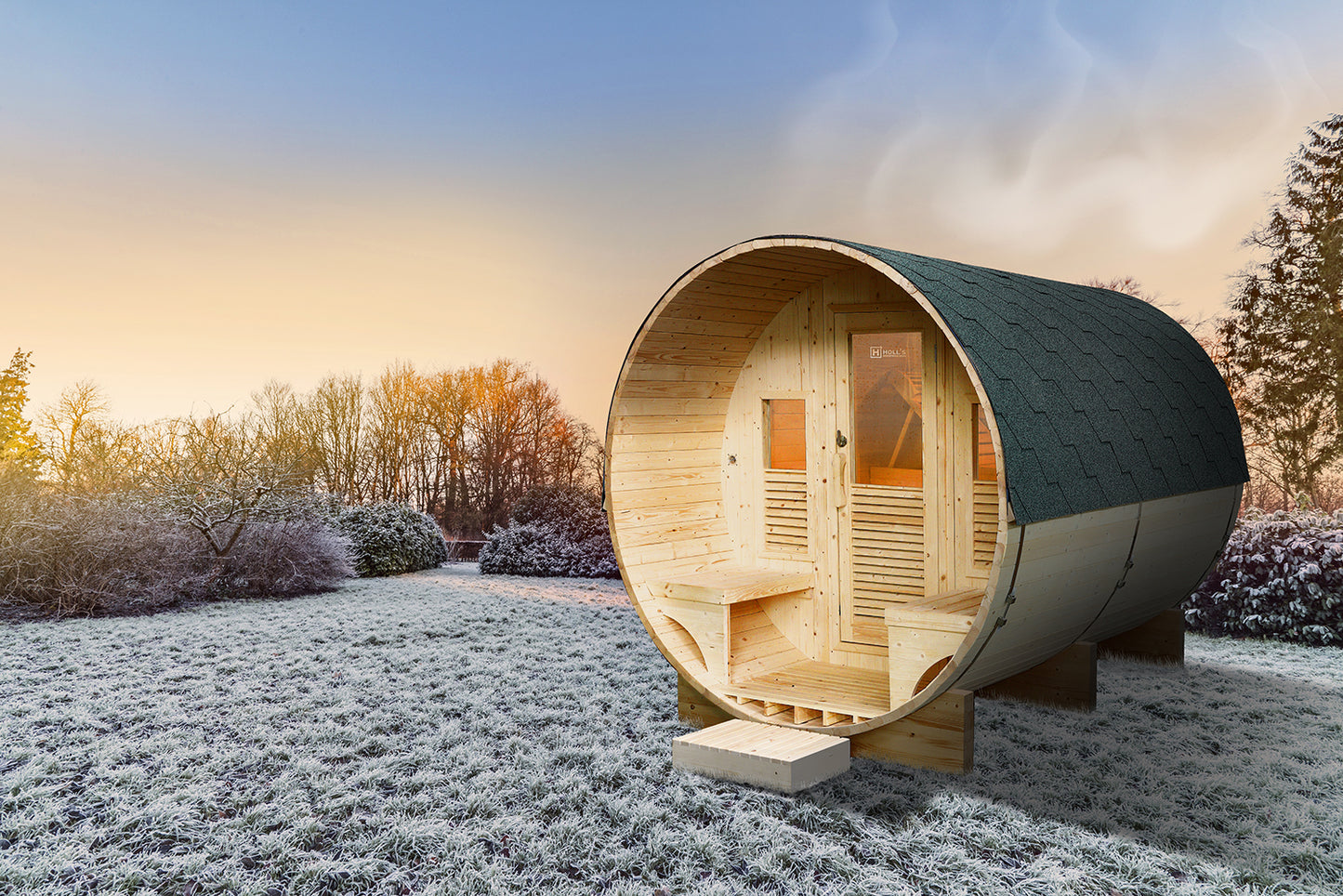 Sauna Gaïa Luna – Luxe Buitensauna voor 6 Personen met Accessoires & LED Chromotherapie