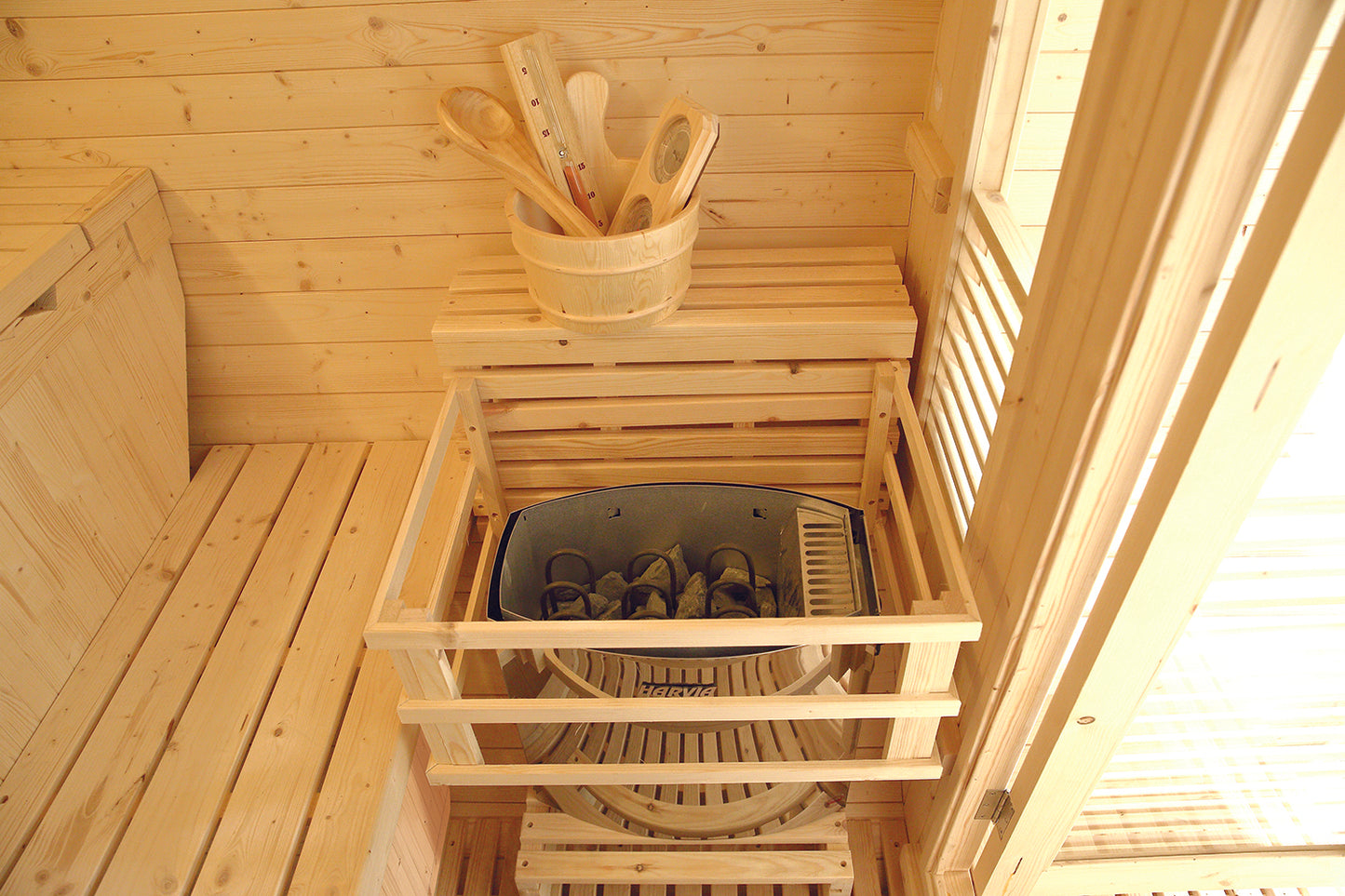 Sauna Gaïa Luna – Luxe Buitensauna voor 6 Personen met Accessoires & LED Chromotherapie