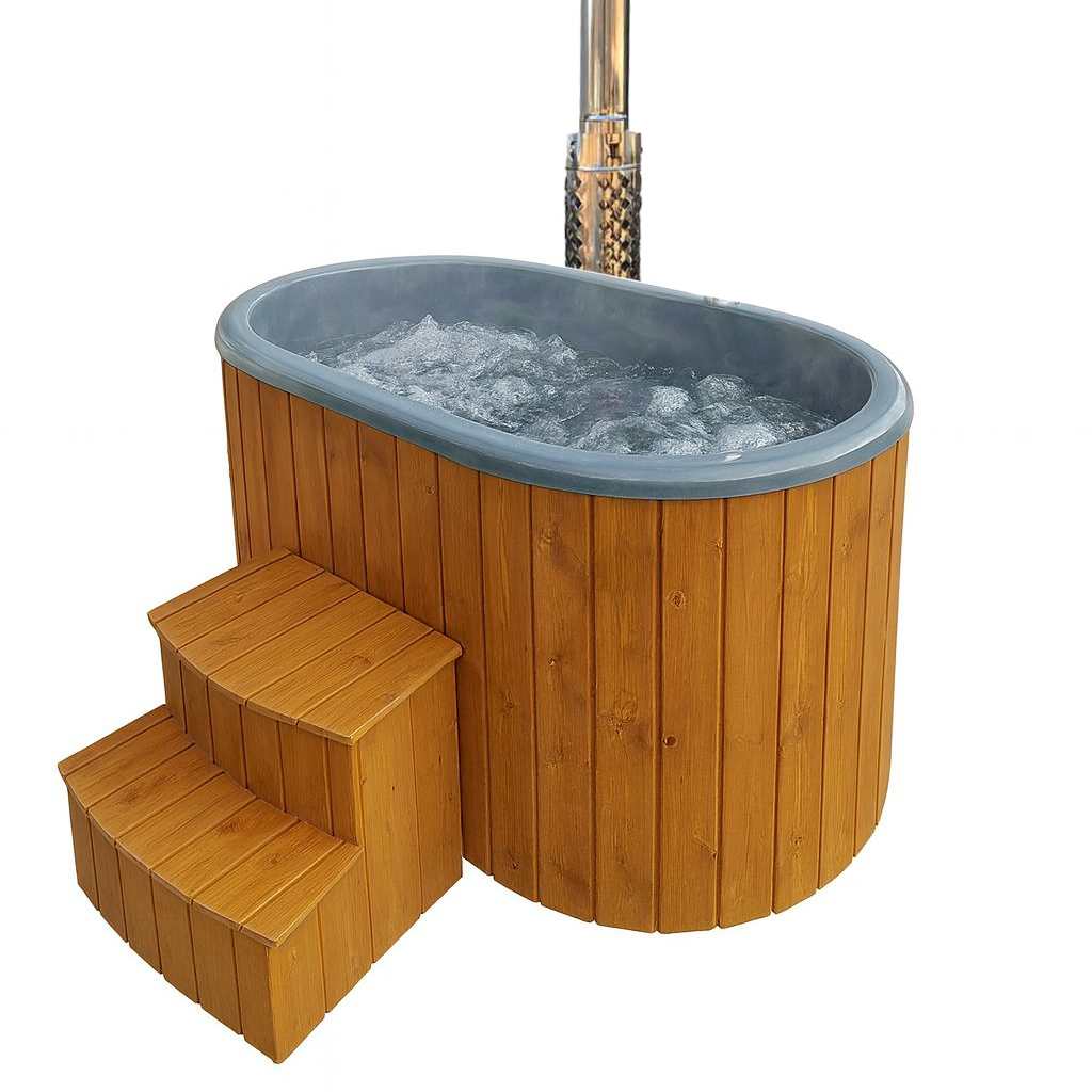 Eclipse 2-Persoons Hottub – Luxe Houtgestookte Hottub met Hydrojets, Bubbels & Thermowood Afwerking | Compacte Spa voor Tuin & Terras