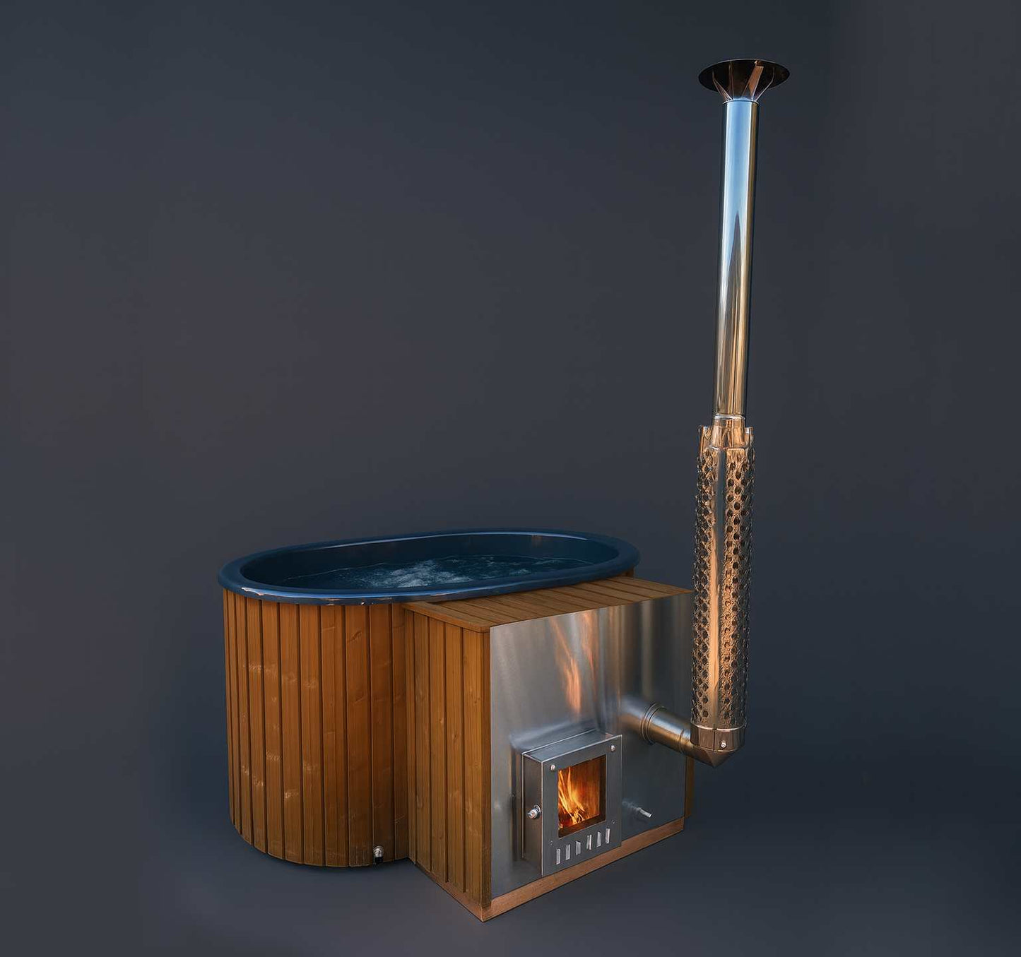 Eclipse 2-Persoons Hottub – Luxe Houtgestookte Hottub met Hydrojets, Bubbels & Thermowood Afwerking | Compacte Spa voor Tuin & Terras