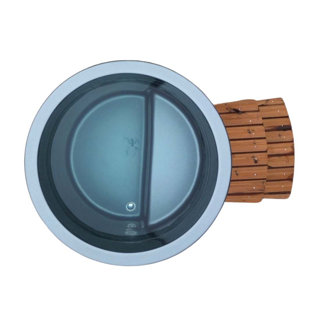 Horizon Ice Bath – Koudwaterbad - Cold Plunge - Met Poolex Smart Chiller – 400 Liter Ijsbad – Thermowood Buitenafwerking – Fiberglass Binnenkuip – Premium Ijsbad Voor Koude Training – Met Wifi Bediening En Filter - Voor Thuis / Commercieel gebruik