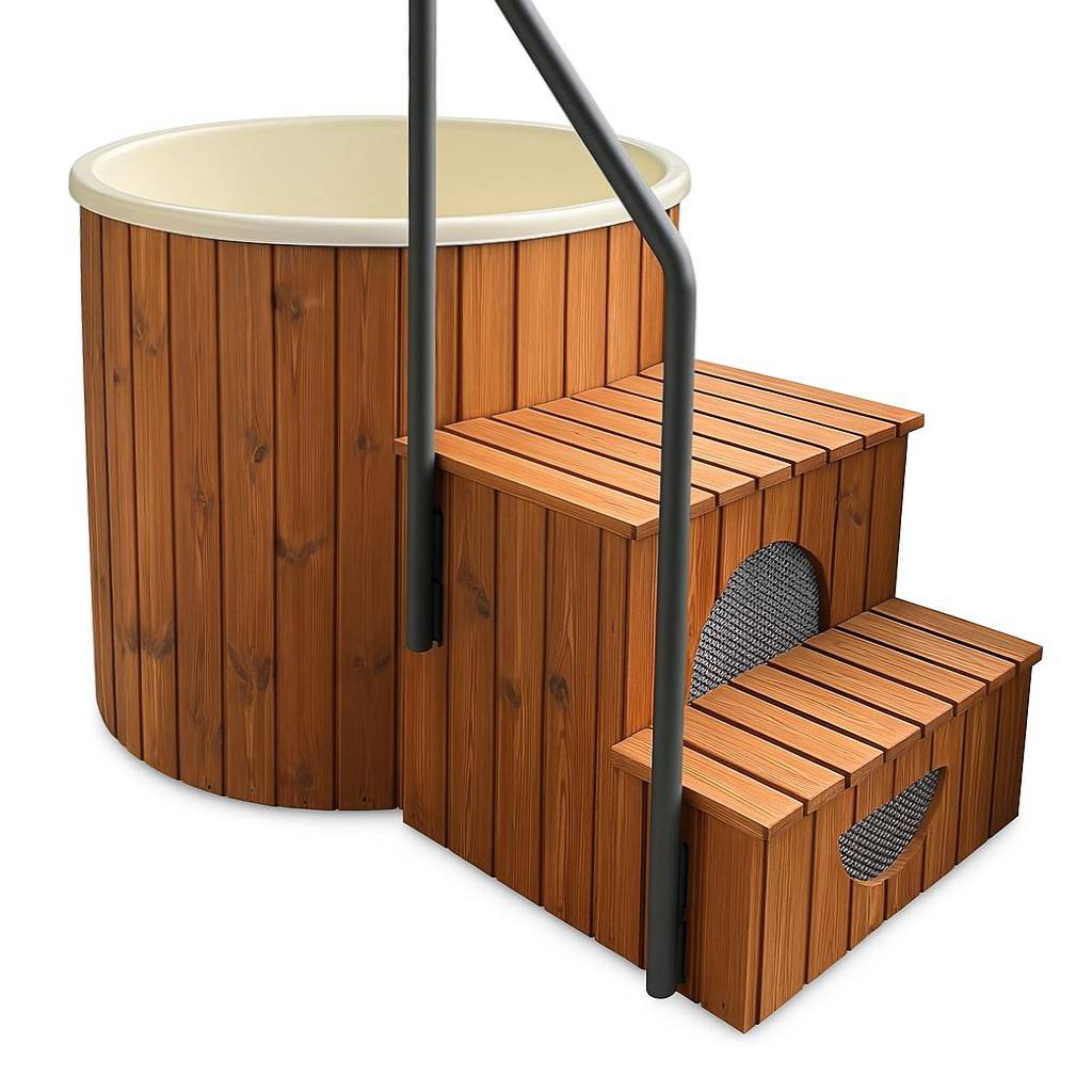 Horizon Ice Bath – Koudwaterbad - Cold Plunge - Met Poolex Smart Chiller – 400 Liter Ijsbad – Thermowood Buitenafwerking – Fiberglass Binnenkuip – Premium Ijsbad Voor Koude Training – Met Wifi Bediening En Filter - Voor Thuis / Commercieel gebruik