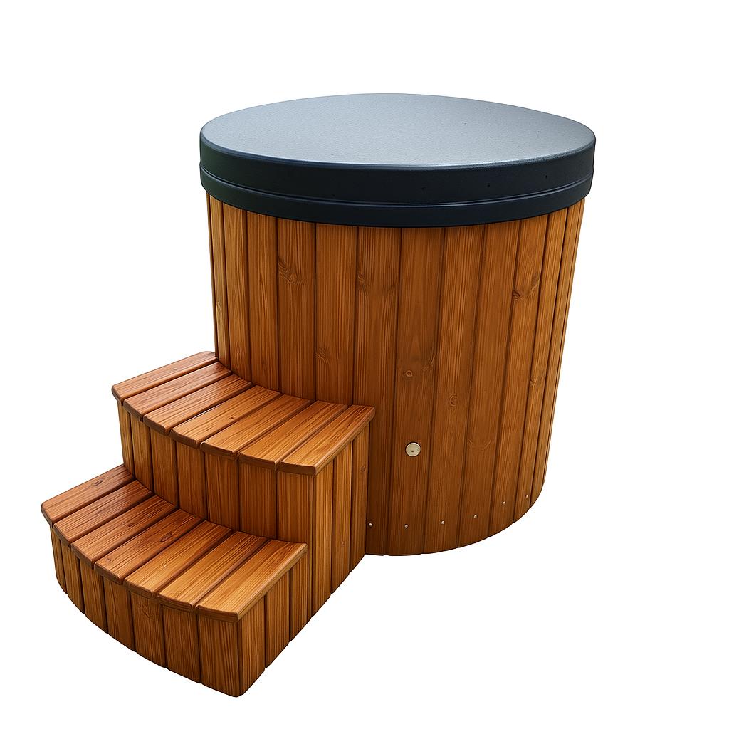Horizon Ice Bath – Koudwaterbad - Cold Plunge - Met Poolex Smart Chiller – 400 Liter Ijsbad – Thermowood Buitenafwerking – Fiberglass Binnenkuip – Premium Ijsbad Voor Koude Training – Met Wifi Bediening En Filter - Voor Thuis / Commercieel gebruik