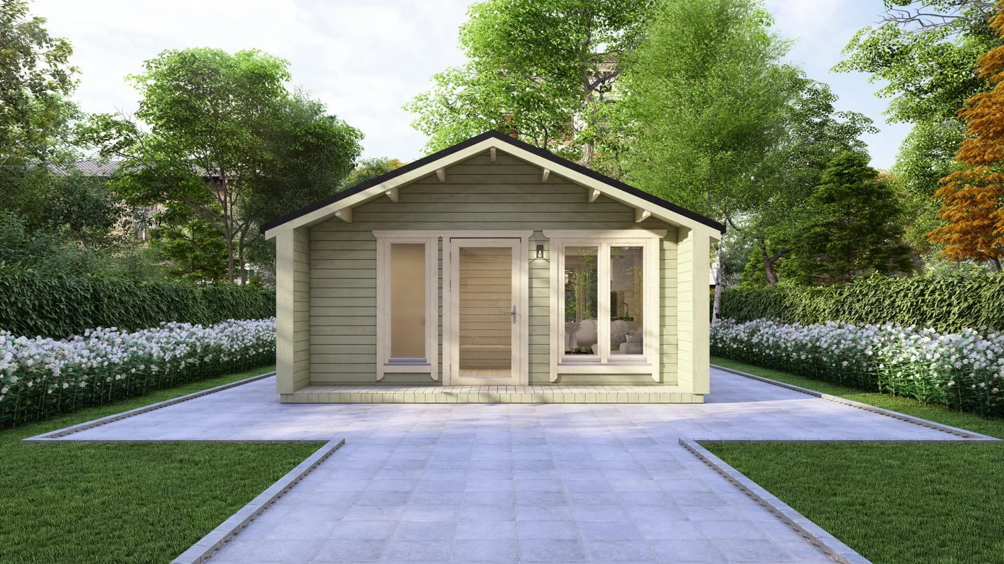 36m2 - 1- Slaapkamer E Blokhut (5,4 m x 6,7 m) - Model Ede - Complete Cabin - Tuinhuis - Woning