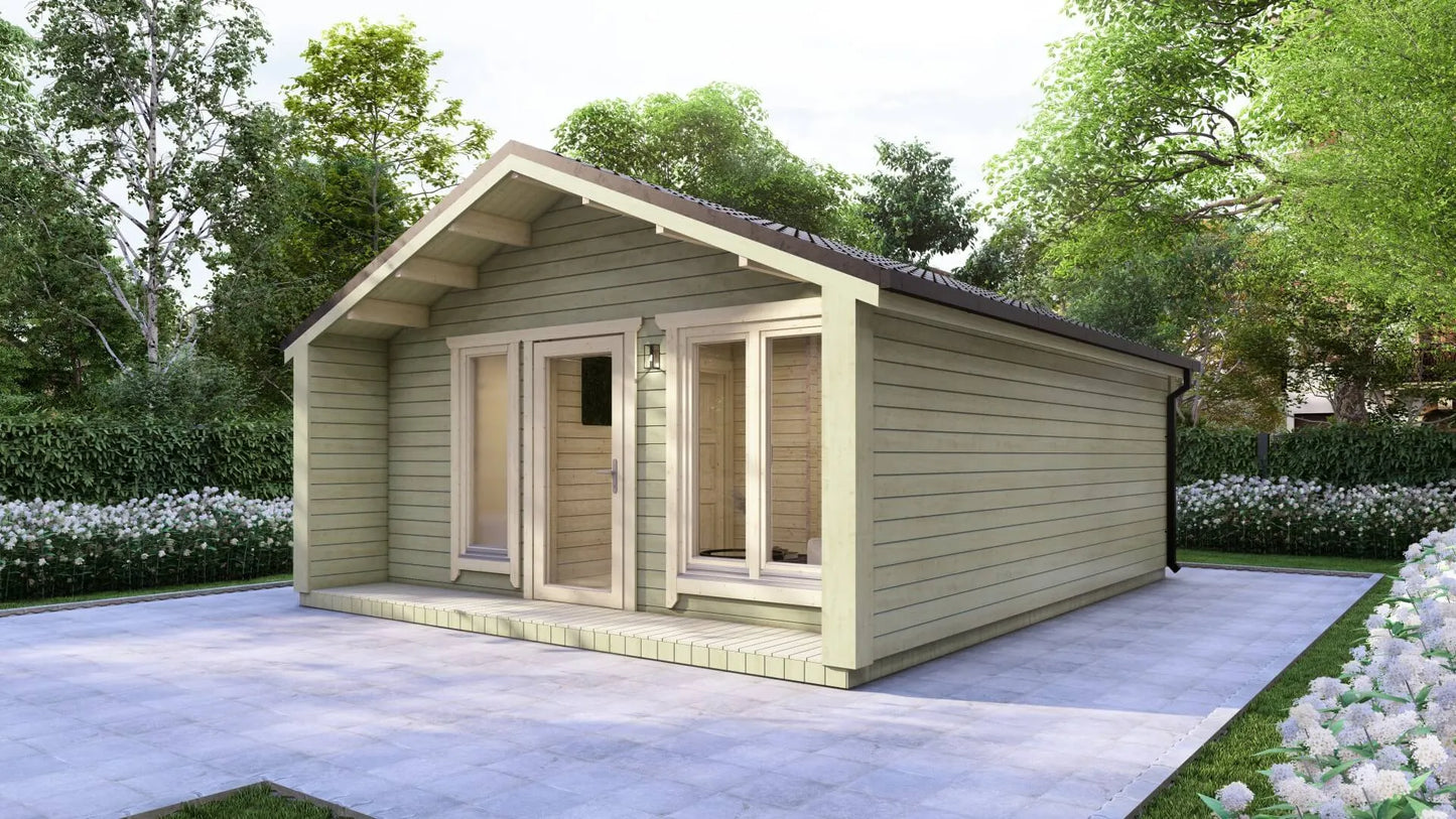 36m2 - 1- Slaapkamer E Blokhut (5,4 m x 6,7 m) - Model Ede - Complete Cabin - Tuinhuis - Woning