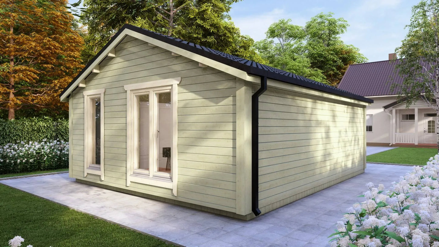 36m2 - 1- Slaapkamer E Blokhut (5,4 m x 6,7 m) - Model Ede - Complete Cabin - Tuinhuis - Woning
