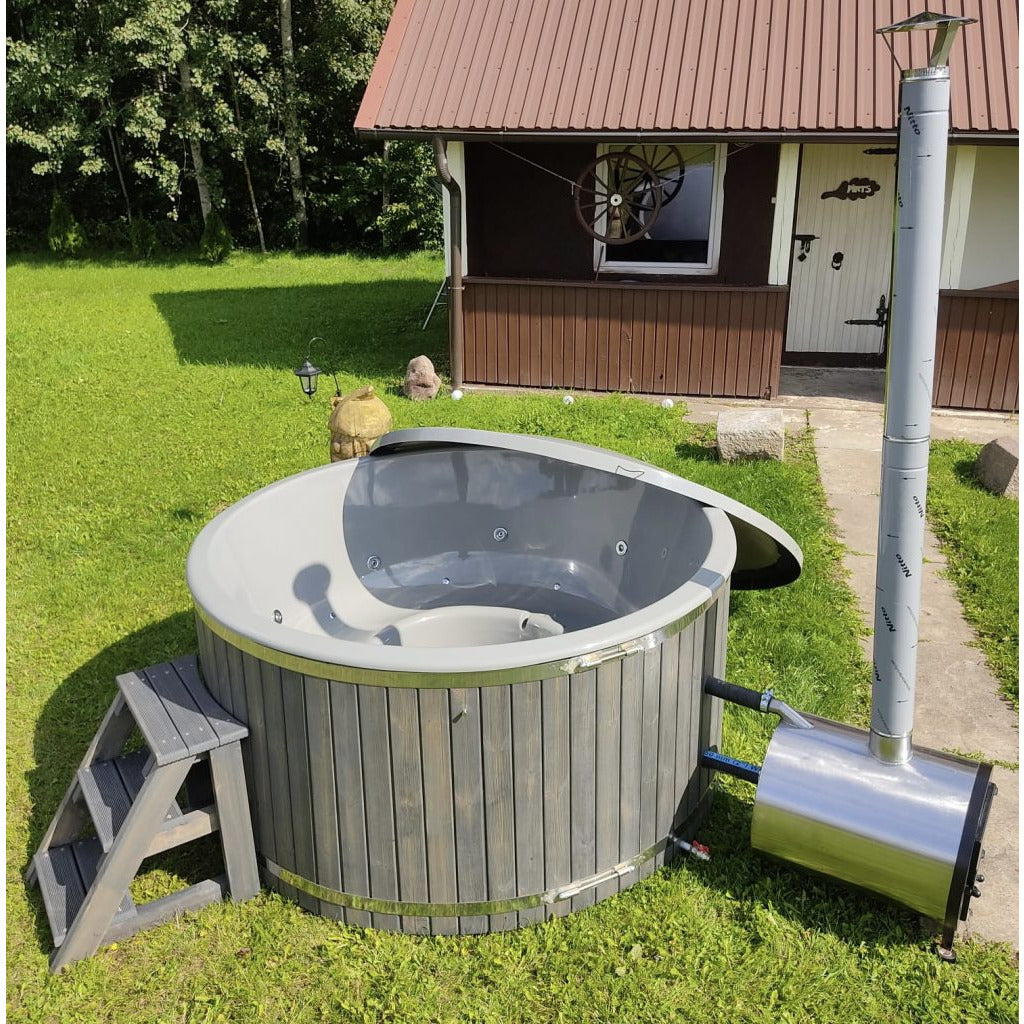 Luxueus Bubbelbad met Externe Kachel - Hydromassagesysteem en LED-verlichting