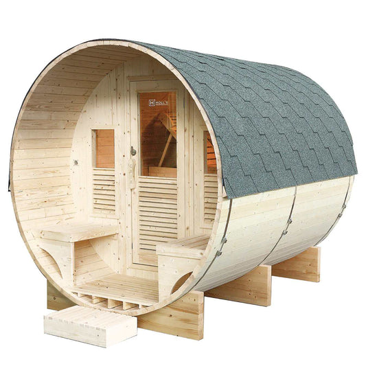 Sauna Gaïa Luna – Luxe Buitensauna voor 6 Personen met Accessoires & LED Chromotherapie