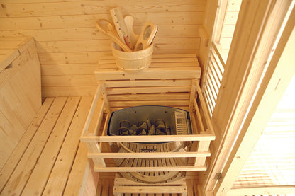 Sauna Gaïa Luna – Luxe Buitensauna voor 6 Personen met Accessoires & LED Chromotherapie