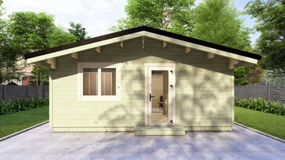 38m² Tuinhuis / Blokhut met 1 Slaapkamer – Model Lunteren | Geïsoleerde Houten Cabin – Perfect als Gastenverblijf, Mantelzorgwoning of Tiny House