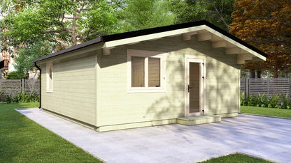 38m² Tuinhuis / Blokhut met 1 Slaapkamer – Model Lunteren | Geïsoleerde Houten Cabin – Perfect als Gastenverblijf, Mantelzorgwoning of Tiny House