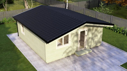 38m² Tuinhuis / Blokhut met 1 Slaapkamer – Model Lunteren | Geïsoleerde Houten Cabin – Perfect als Gastenverblijf, Mantelzorgwoning of Tiny House