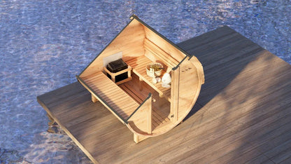 Horizon Ember 2 | 4-Persoons Barrel Sauna | 200cm | Compact voor Maximale Ontspanning | Luxe 2 Meter Barrel Sauna voor 4 Personen | LED Verlichting