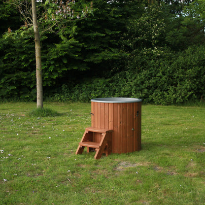 Horizon Cabins - IJsbad - Model Pure - Ice Bath – Houten IJsbad – Koudwaterbad – Ice Tub – Fiberglass Dompelbad – Thermowood Buitenbad – IJswaterkuip – Koude Therapie Ton – Europees Gemaakt – 400 Liter – Ø100 cm – Wellness IJsbad