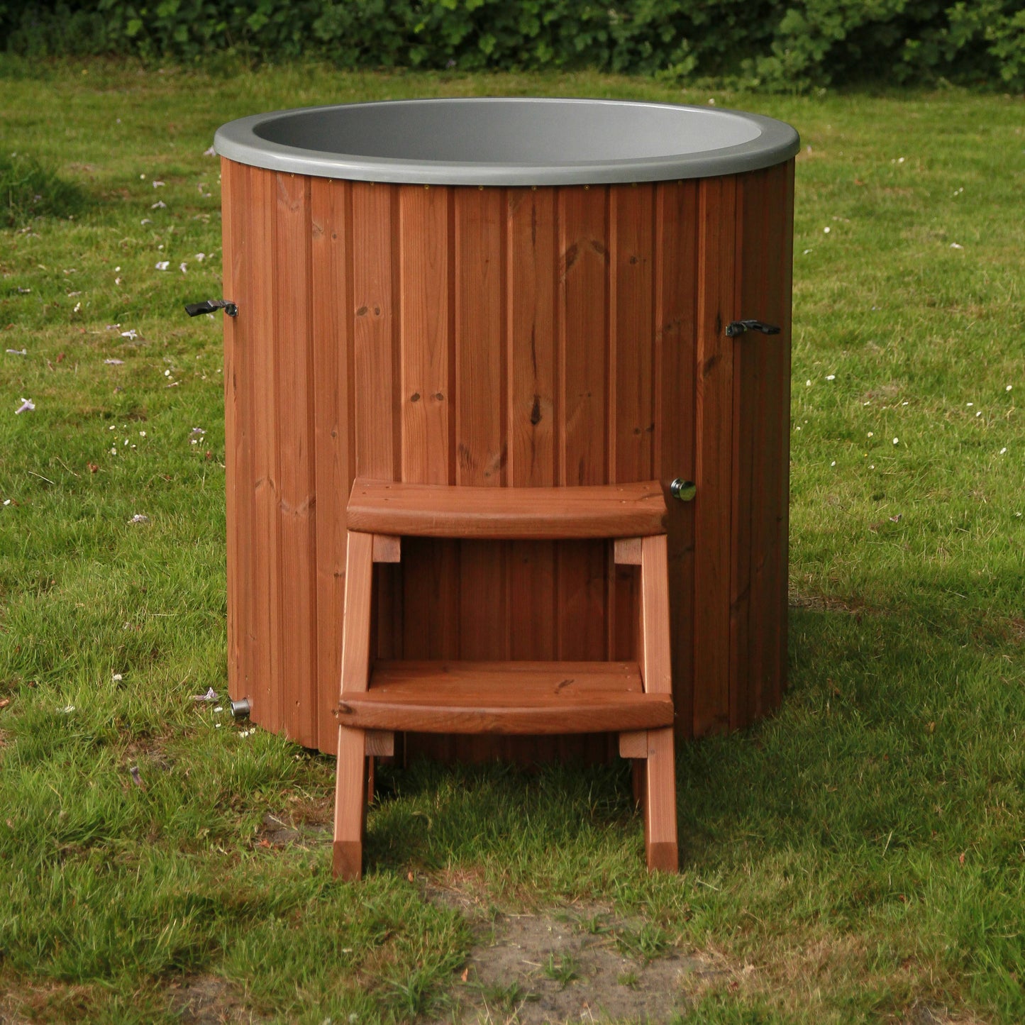 Horizon Cabins - IJsbad - Model Pure - Ice Bath – Houten IJsbad – Koudwaterbad – Ice Tub – Fiberglass Dompelbad – Thermowood Buitenbad – IJswaterkuip – Koude Therapie Ton – Europees Gemaakt – 400 Liter – Ø100 cm – Wellness IJsbad