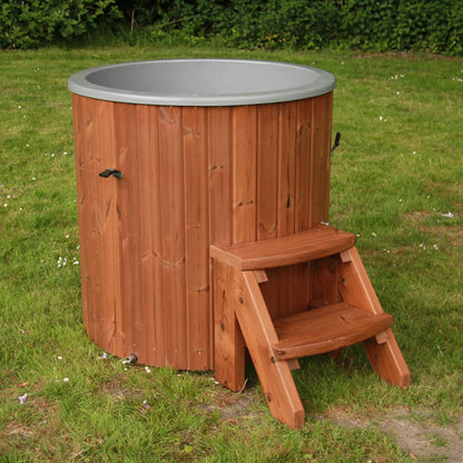 Horizon Cabins - IJsbad - Model Pure - Ice Bath – Houten IJsbad – Koudwaterbad – Ice Tub – Fiberglass Dompelbad – Thermowood Buitenbad – IJswaterkuip – Koude Therapie Ton – Europees Gemaakt – 400 Liter – Ø100 cm – Wellness IJsbad