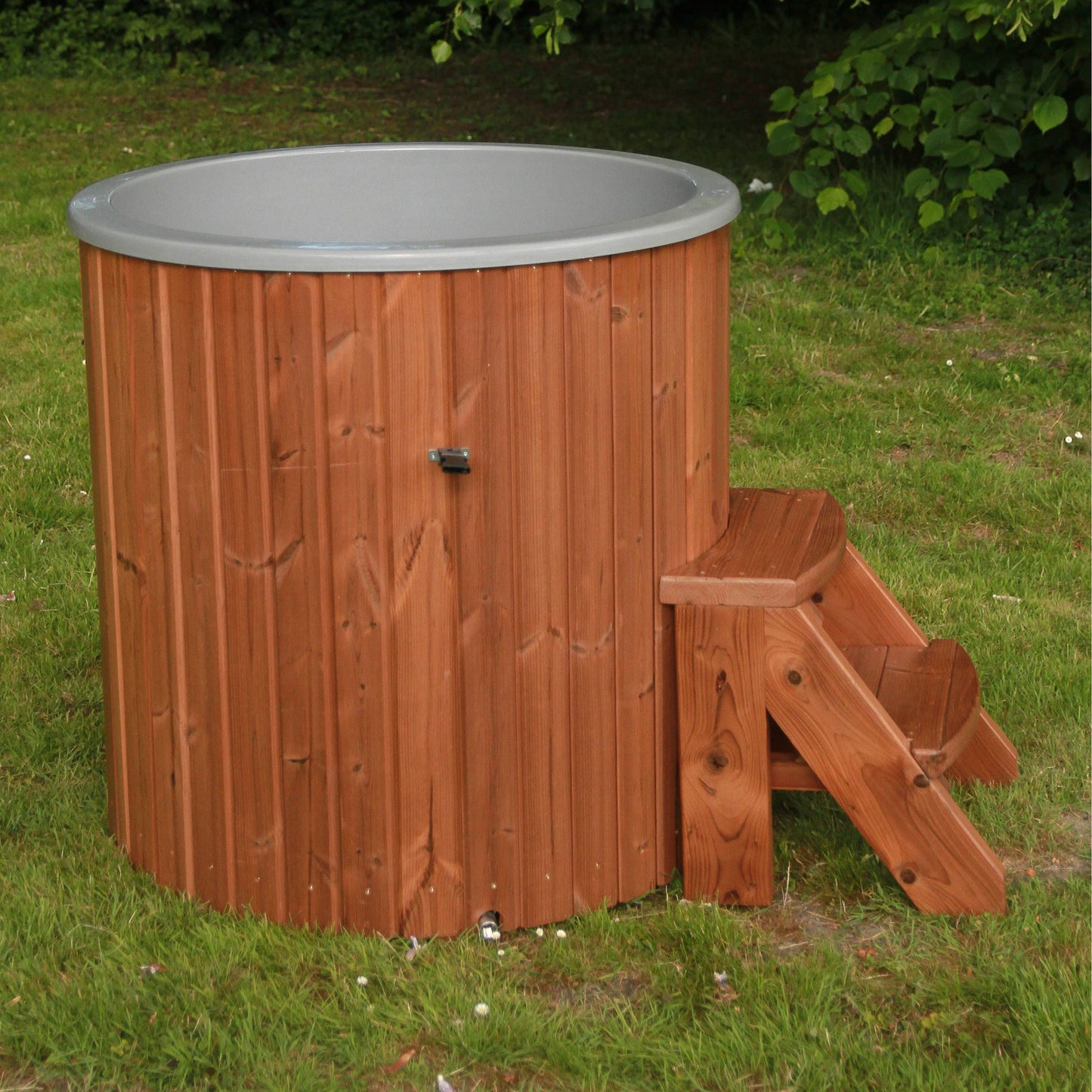 Horizon Cabins - IJsbad - Model Pure - Ice Bath – Houten IJsbad – Koudwaterbad – Ice Tub – Fiberglass Dompelbad – Thermowood Buitenbad – IJswaterkuip – Koude Therapie Ton – Europees Gemaakt – 400 Liter – Ø100 cm – Wellness IJsbad