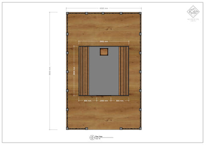 The Fjord – Drijvende Sauna – Floating Sauna Met Ruim Terras – Thermowood Afwerking – Platform Van Speciaal Behandeld Steigerhout – Gebouwd Op Provlot Drijvers – Harvia 9 kW Sauna Kachel Met WiFi Of Houtkachel – Premium Sauna - Privé & Commercieel Gebruik