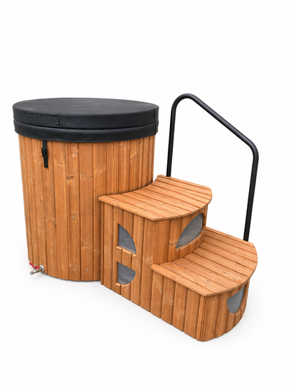 Stockholm Thermohout Ice Bath – Koudwaterbad - Cold Plunge – 400 Liter Ijsbad – Thermowood Buitenafwerking – Fiberglass Binnenkuip – Premium IJsbad Voor Koude Training / Koudwatertherapie - Voor Thuis / Commercieel gebruik
