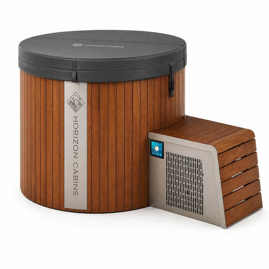Elite Nordic cold plunge – houten ijsbad 500 L – Koudwaterbad – Cold Plunge – Met Poolex Smart Chiller – hoogwaardige RVS kuip – Thermowood Buitenafwerking – 1HP pomp met Filter