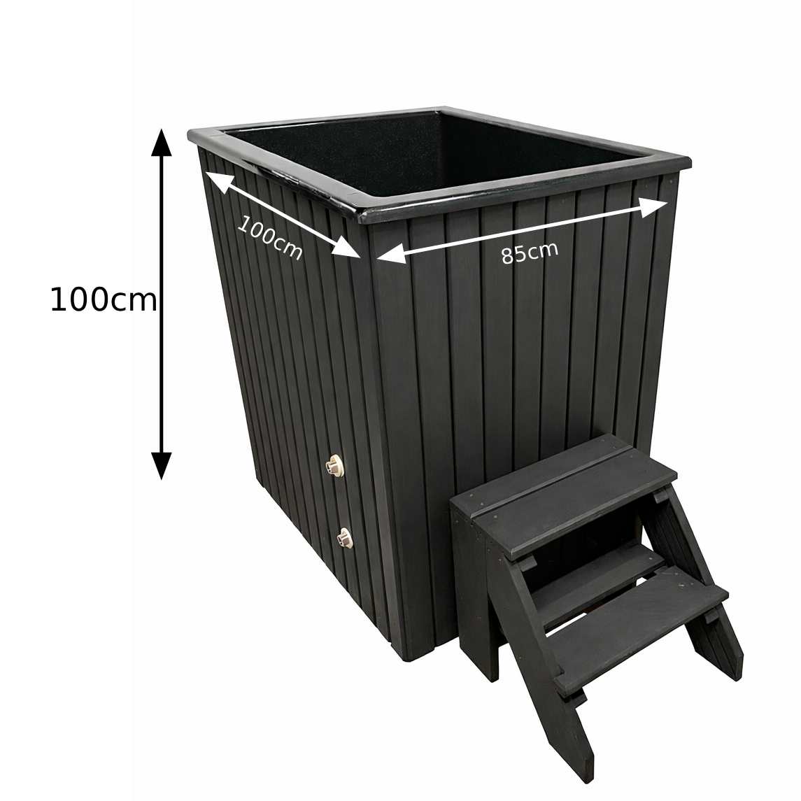 Horizon Thermowood Cold Plunge – Gletsjer – Koudwaterbad / Ice Bath / Hot Tub Functie – Met Poolex Smart Chiller – 400 Liter Rechthoekig Ijsbad – Premium Ijsbad Voor Koude Training – WiFi Bediening En Filter – Thuis & Commercieel Gebruik