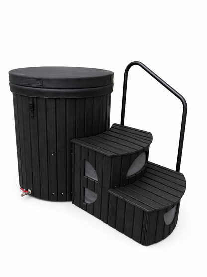 Stockholm Thermohout Ice Bath – Koudwaterbad - Cold Plunge – 400 Liter Ijsbad – Thermowood Buitenafwerking – Fiberglass Binnenkuip – Premium IJsbad Voor Koude Training / Koudwatertherapie - Voor Thuis / Commercieel gebruik