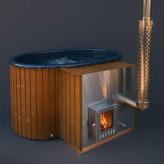 Eclipse 2-Persoons Hottub – Luxe Houtgestookte Hottub met Hydrojets, Bubbels & Thermowood Afwerking | Compacte Spa voor Tuin & Terras