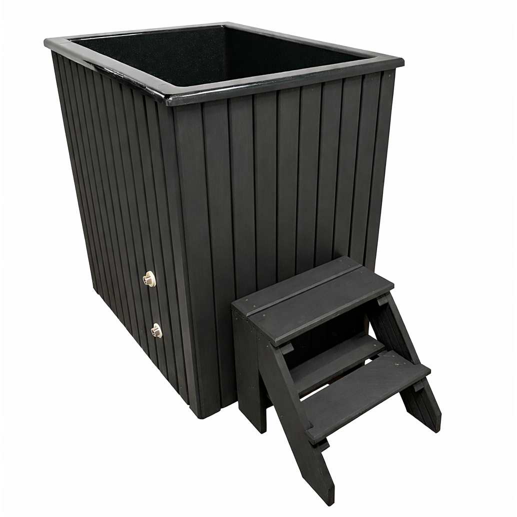 Horizon Thermowood Cold Plunge – Gletsjer – Koudwaterbad / Ice Bath / Hot Tub Functie – Met Poolex Smart Chiller – 400 Liter Rechthoekig Ijsbad – Premium Ijsbad Voor Koude Training – WiFi Bediening En Filter – Thuis & Commercieel Gebruik