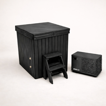 Horizon Thermowood Cold Plunge – Gletsjer – Koudwaterbad / Ice Bath / Hot Tub Functie – Met Poolex Smart Chiller – 400 Liter Rechthoekig Ijsbad – Premium Ijsbad Voor Koude Training – WiFi Bediening En Filter – Thuis & Commercieel Gebruik