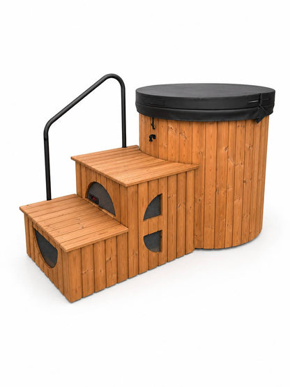Horizon Ice Bath – Koudwaterbad - Cold Plunge - Met Poolex Smart Chiller – 400 Liter Ijsbad – Thermowood Buitenafwerking – Fiberglass Binnenkuip – Premium Ijsbad Voor Koude Training – Met Wifi Bediening En Filter - Voor Thuis / Commercieel gebruik