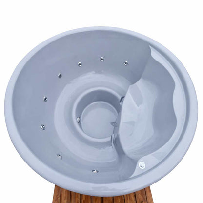 Uppsala – Thermohout Rond Hottub met Geïntegreerde Houtkachel - Massagejets, LED-Verlichting, Bubbelsysteem en Vrije Kleurkeuze