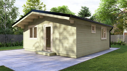 38m² Tuinhuis / Blokhut met 1 Slaapkamer – Model Lunteren | Geïsoleerde Houten Cabin – Perfect als Gastenverblijf, Mantelzorgwoning of Tiny House
