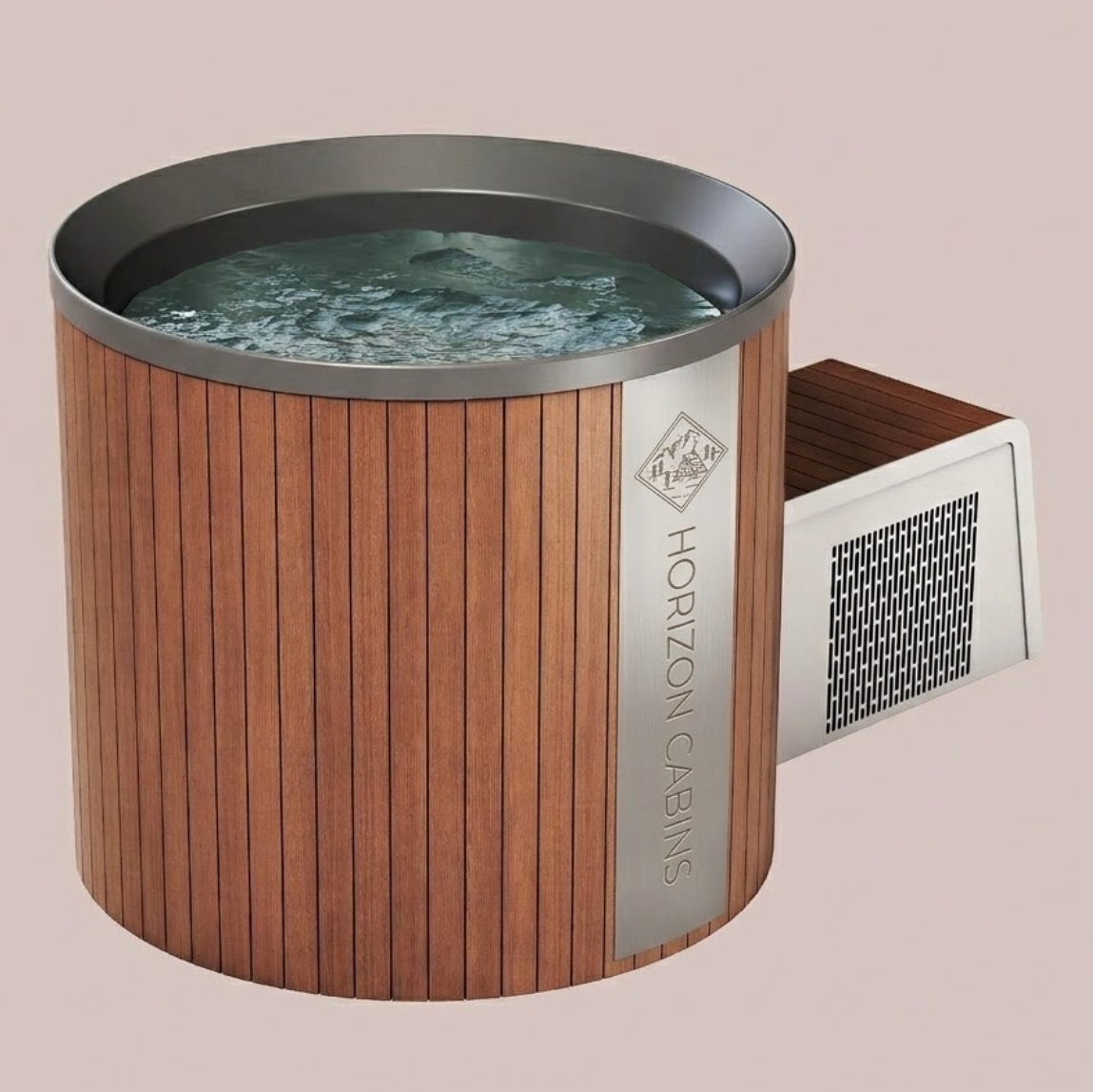 Elite Nordic cold plunge – houten ijsbad 500 L – Koudwaterbad – Cold Plunge – Met Poolex Smart Chiller – hoogwaardige RVS kuip – Thermowood Buitenafwerking – 1HP pomp met Filter