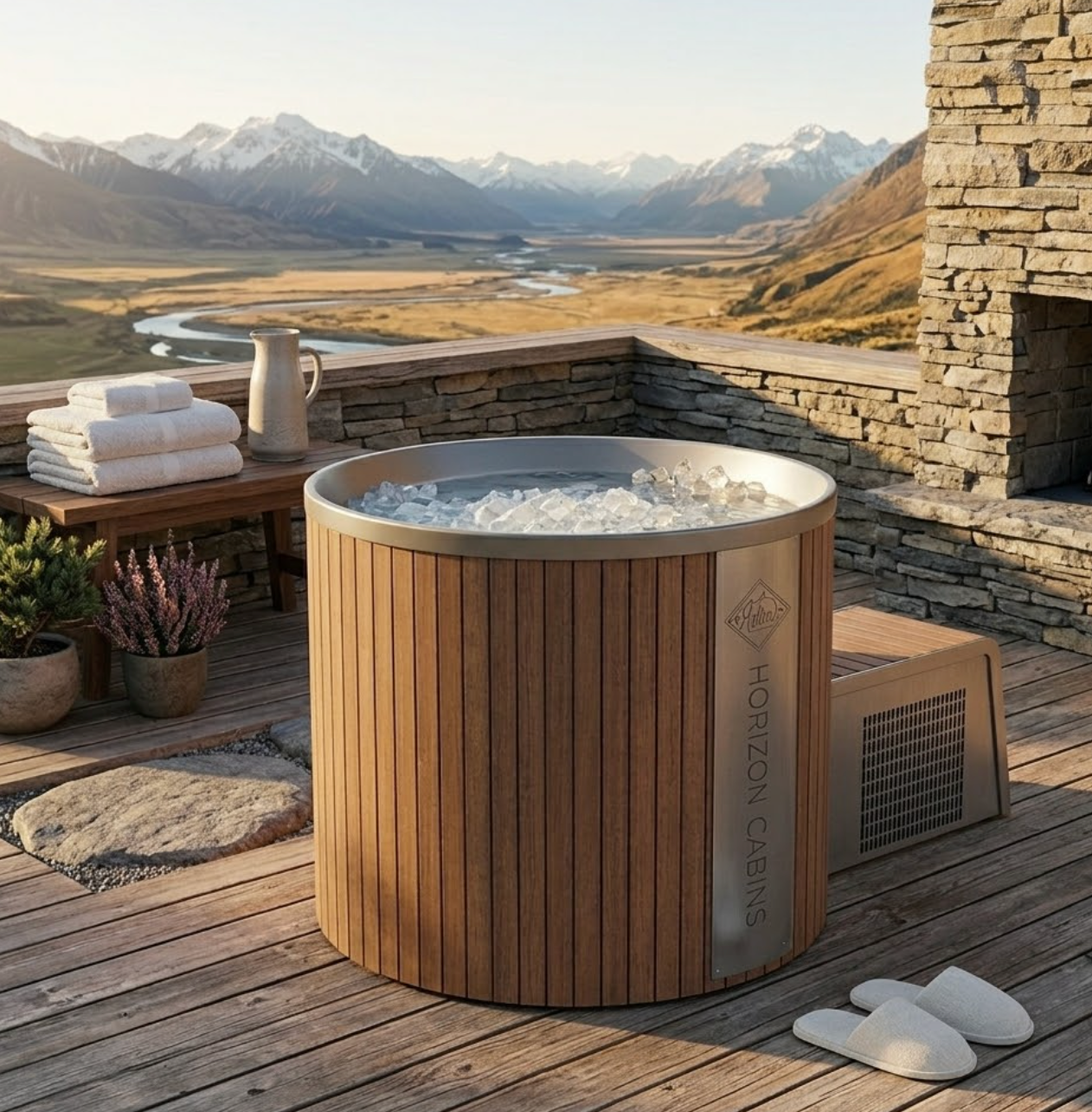 Elite Nordic cold plunge – houten ijsbad 500 L – Koudwaterbad – Cold Plunge – Met Poolex Smart Chiller – hoogwaardige RVS kuip – Thermowood Buitenafwerking – 1HP pomp met Filter