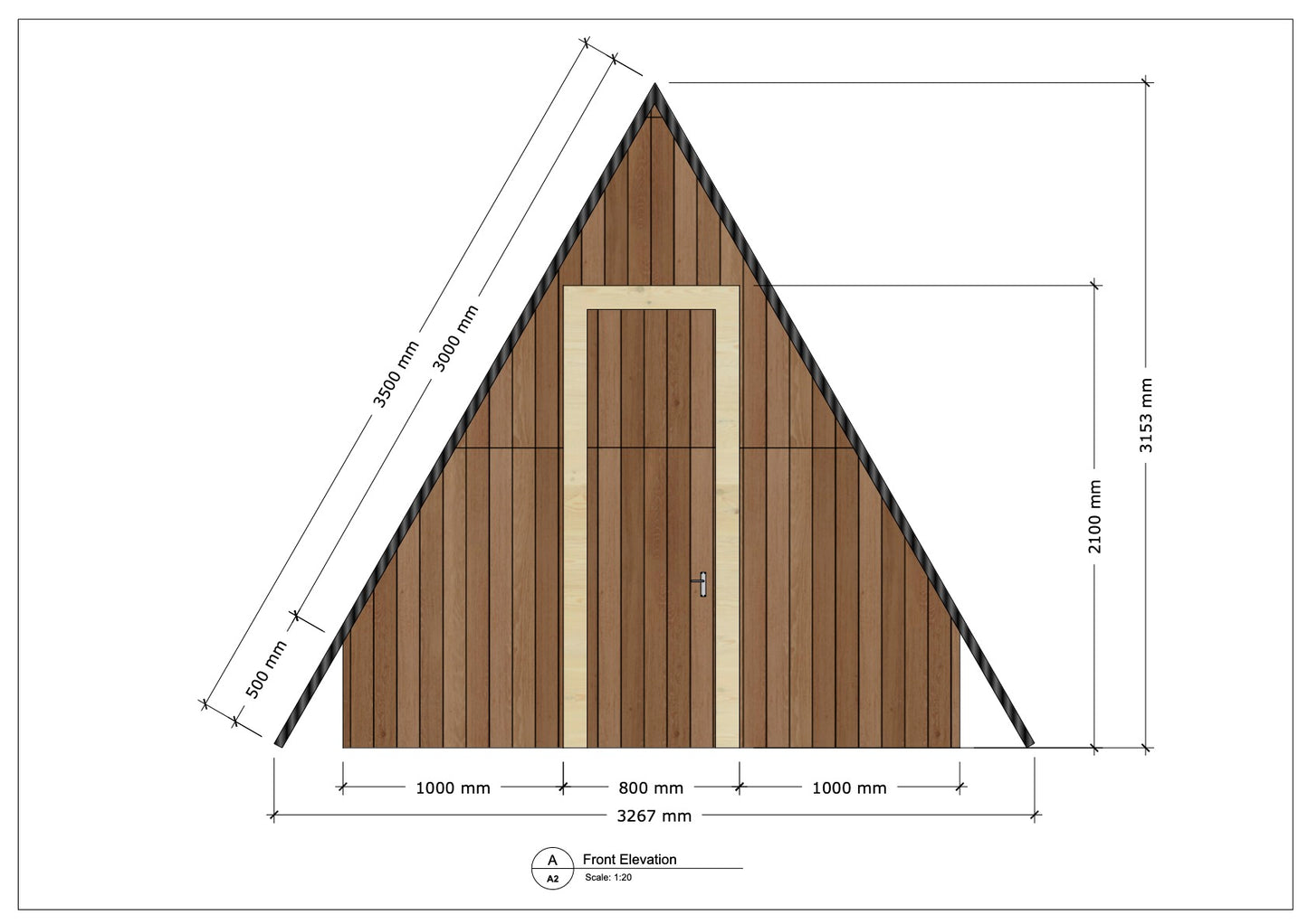 Model Amsterdam - Houten A-Frame Cabin - Woonhut Met Terras Met Grote A Raam