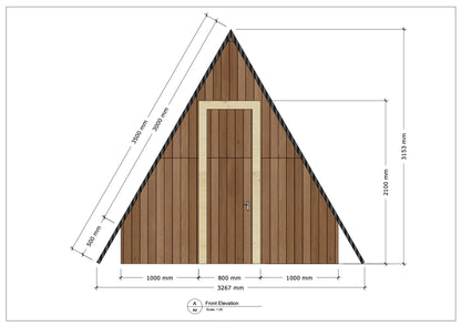 Model Amsterdam - Houten A-Frame Cabin - Woonhut Met Terras Met Grote A Raam