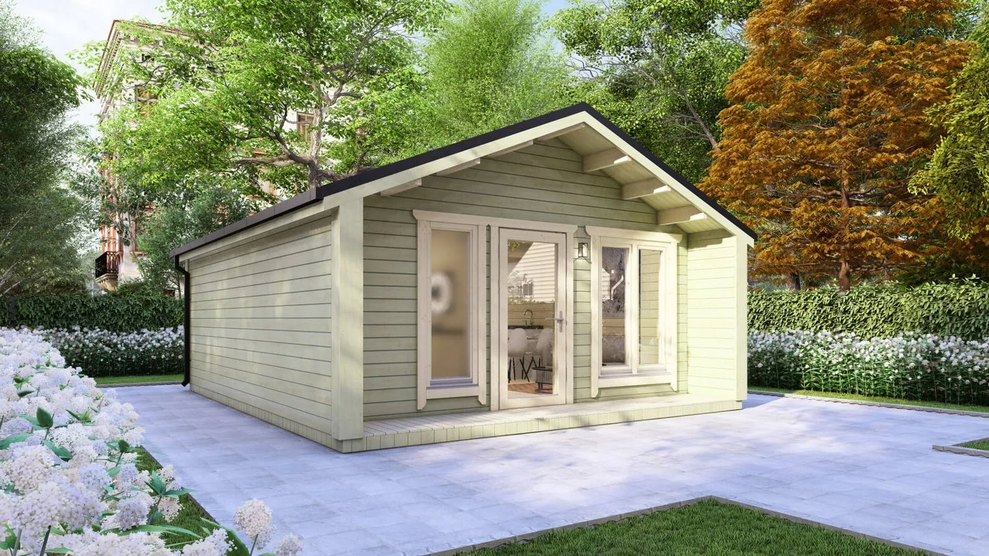 Model Ede - Eén Slaapkamer E Blokhut (5,4 m x 6,7 m) - Complete Cabin