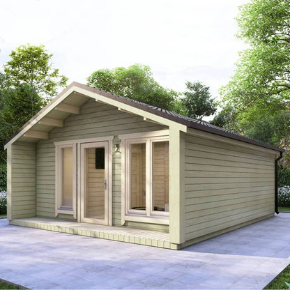 Model Ede - Eén Slaapkamer E Blokhut (5,4 m x 6,7 m) - Complete Cabin