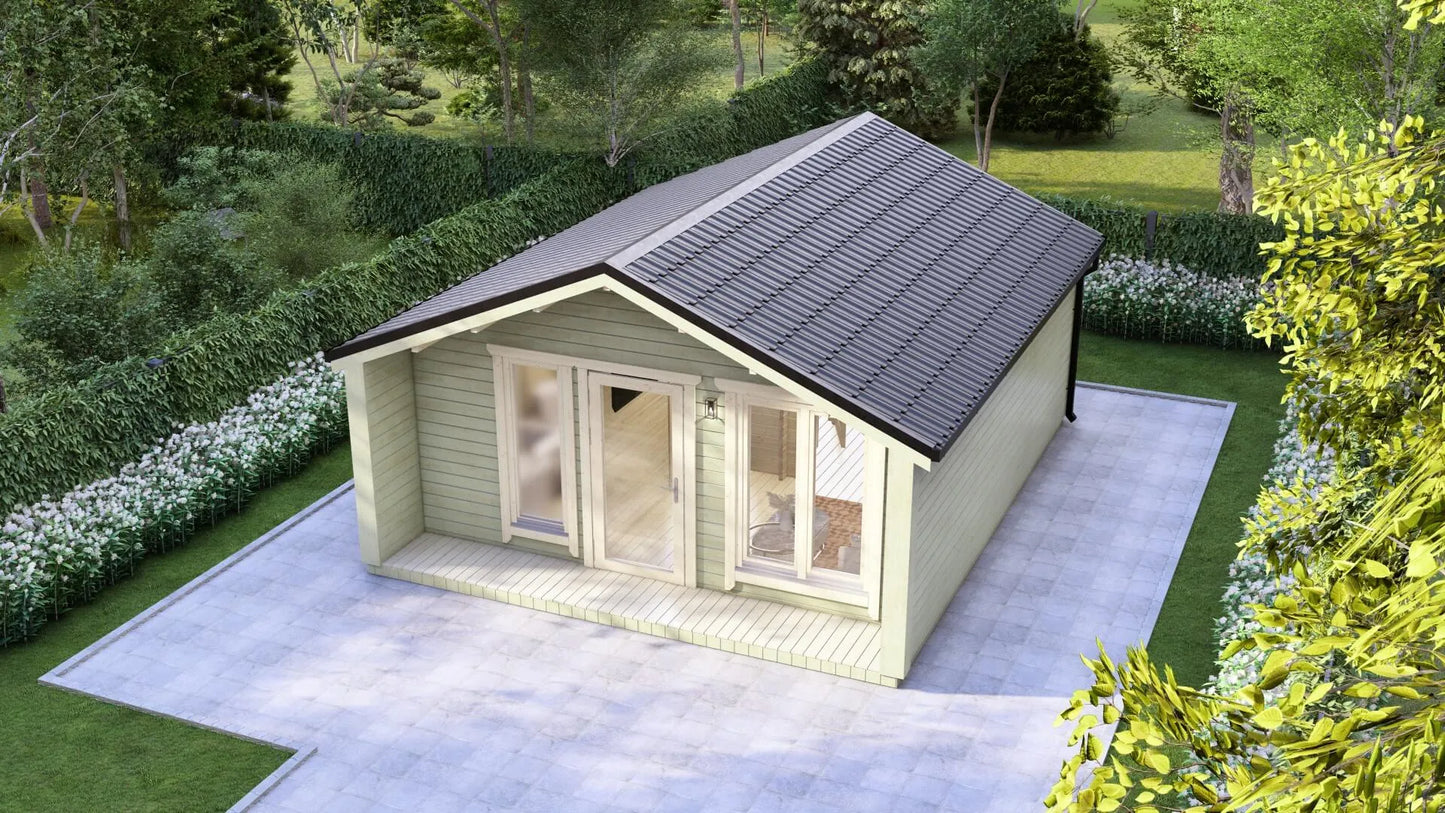 Model Ede - Eén Slaapkamer E Blokhut (5,4 m x 6,7 m) - Complete Cabin