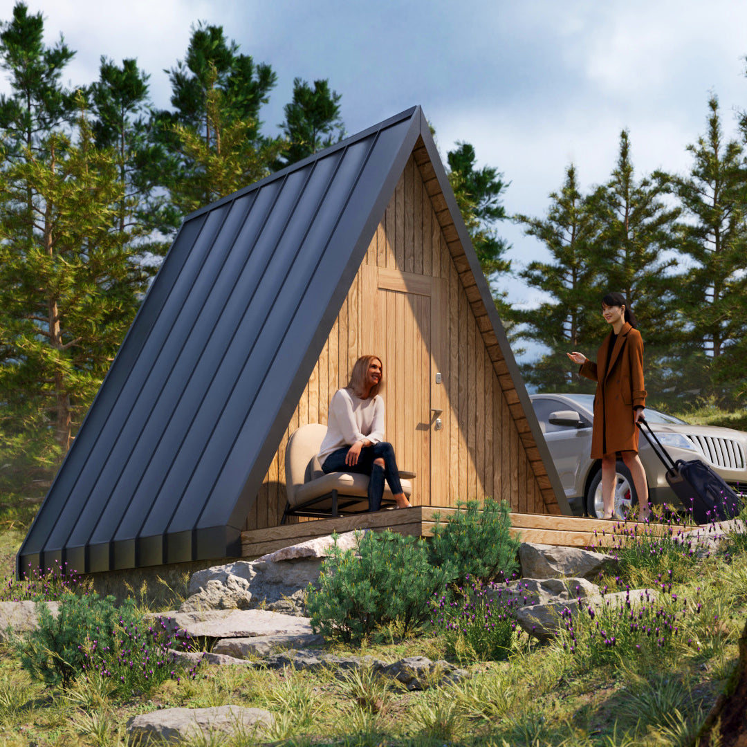 Model Amsterdam - Houten A-Frame Cabin - Woonhut Met Terras Met Grote A Raam